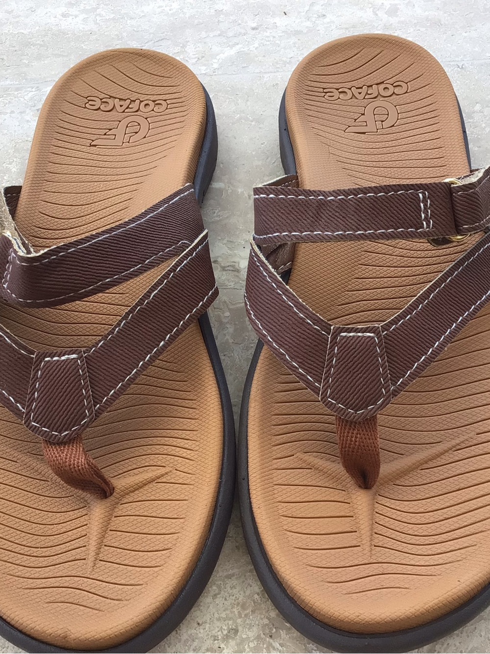 Unbranded Women’s Brown Leather-Style Thong Sandals